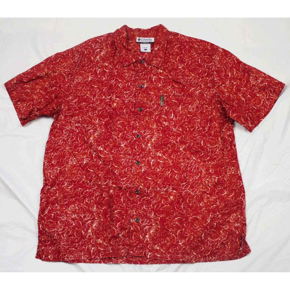 Columbia Mens Short Sleeve Button Front Shirt Size Large